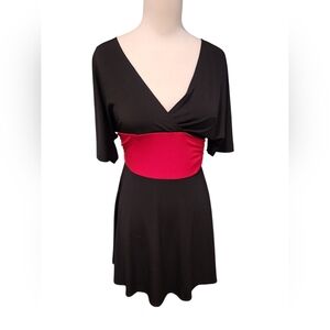 Bisou Bisou Black and Red Mini Dress